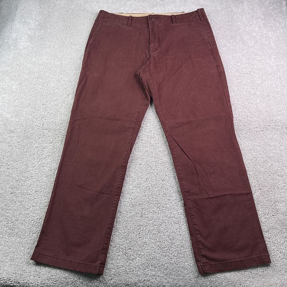 Gap Pants Mens 36x30 Brown Cherrywood‎ Lived In Straight Chino Slacks Casual